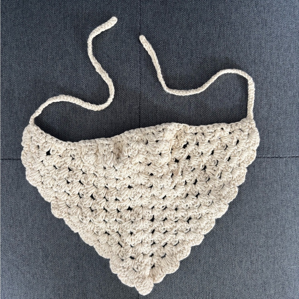 5/$30 - Handcrafted Cream Crochet Bandana